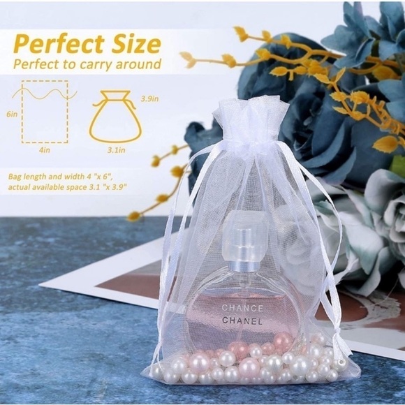 Drawstring Organza Bags 20 Pack 4in x 6in - Picture 2 of 3